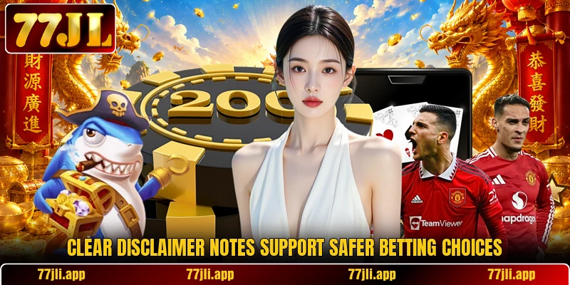 Clear disclaimer notes support safer betting choices