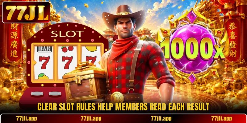 Clear slot rules help members read each result Clear slot rules help members read each result
