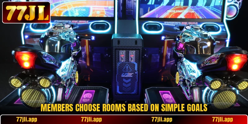 Members choose rooms based on simple goals Members choose rooms based on simple goals