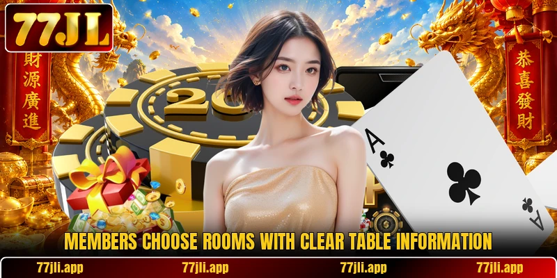 Members choose rooms with clear table information Members choose rooms with clear table information