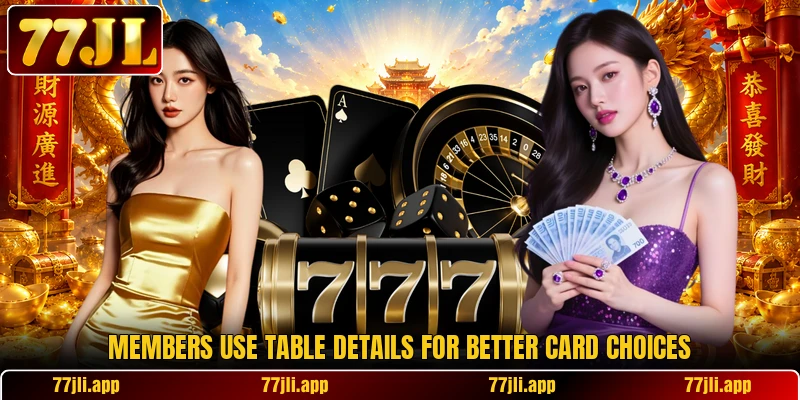 Members use table details for better card choices