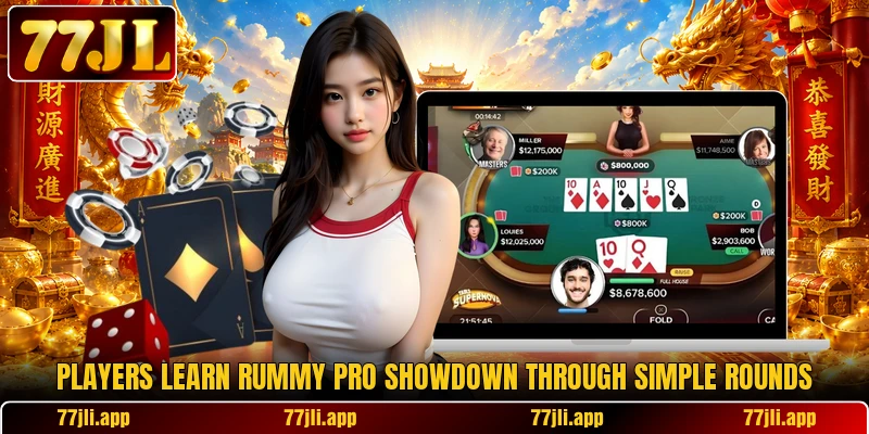 Players learn Rummy Pro Showdown through simple rounds